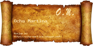 Ochs Martina névjegykártya
